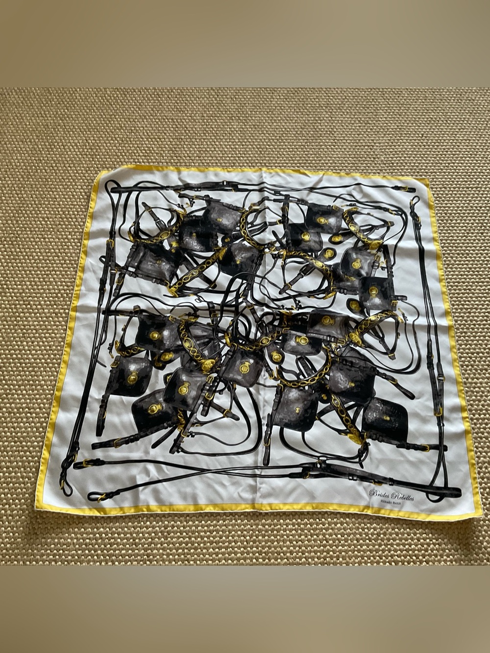 HERMES PARIS BRIDES REBELLES SILK SCARF SIZE 90 by 90 CM . - Picture 4 of 11